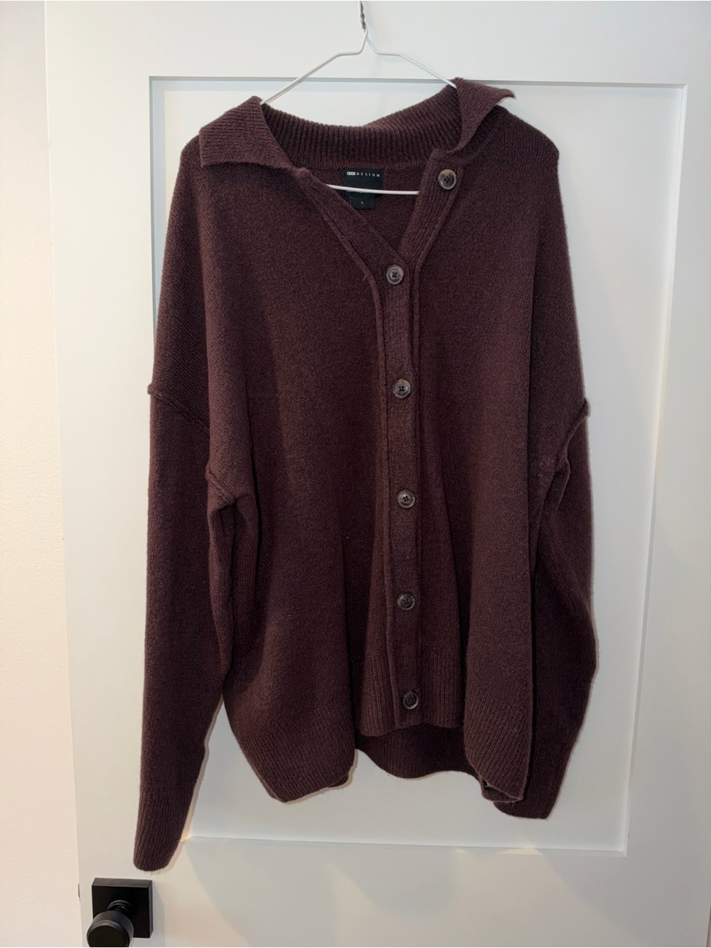 Women's Brown Button-Up Knit Sweater Cardigan
